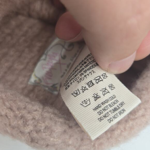 Free People Dreamland Knitted Beanie Pink Waffle Knit - Picture 4 of 5